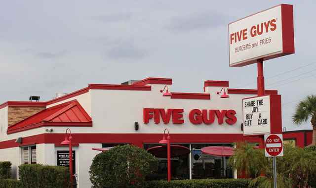 Five Guys restaurant banner